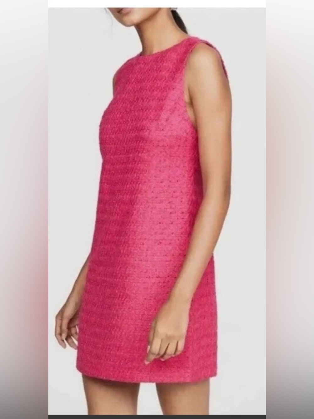 Alice + Olivia Hot Pink Textured Midi Dress